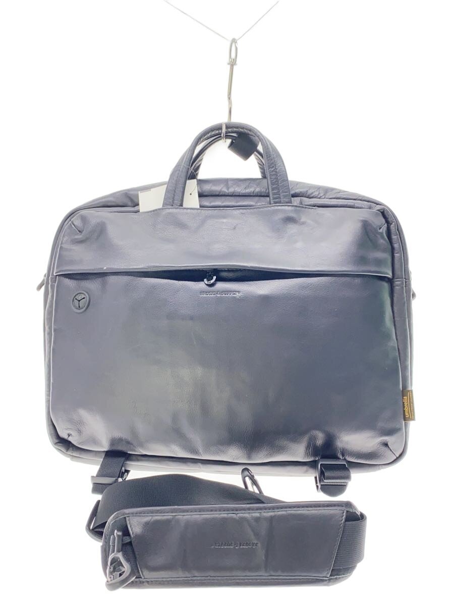 【中古】BROSKI AND SUPPLY◆バッグ/レザー/BLK/無地/BBMO-485【バッグ】