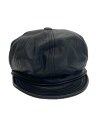 【中古】NEW YORKER◆キャスケット/XL/羊革/BLK/無地/メンズ【服飾雑貨他】