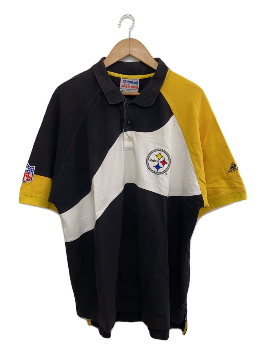 PROLINE◆Steelers/ポロシャツ/XL/コットン/BLK