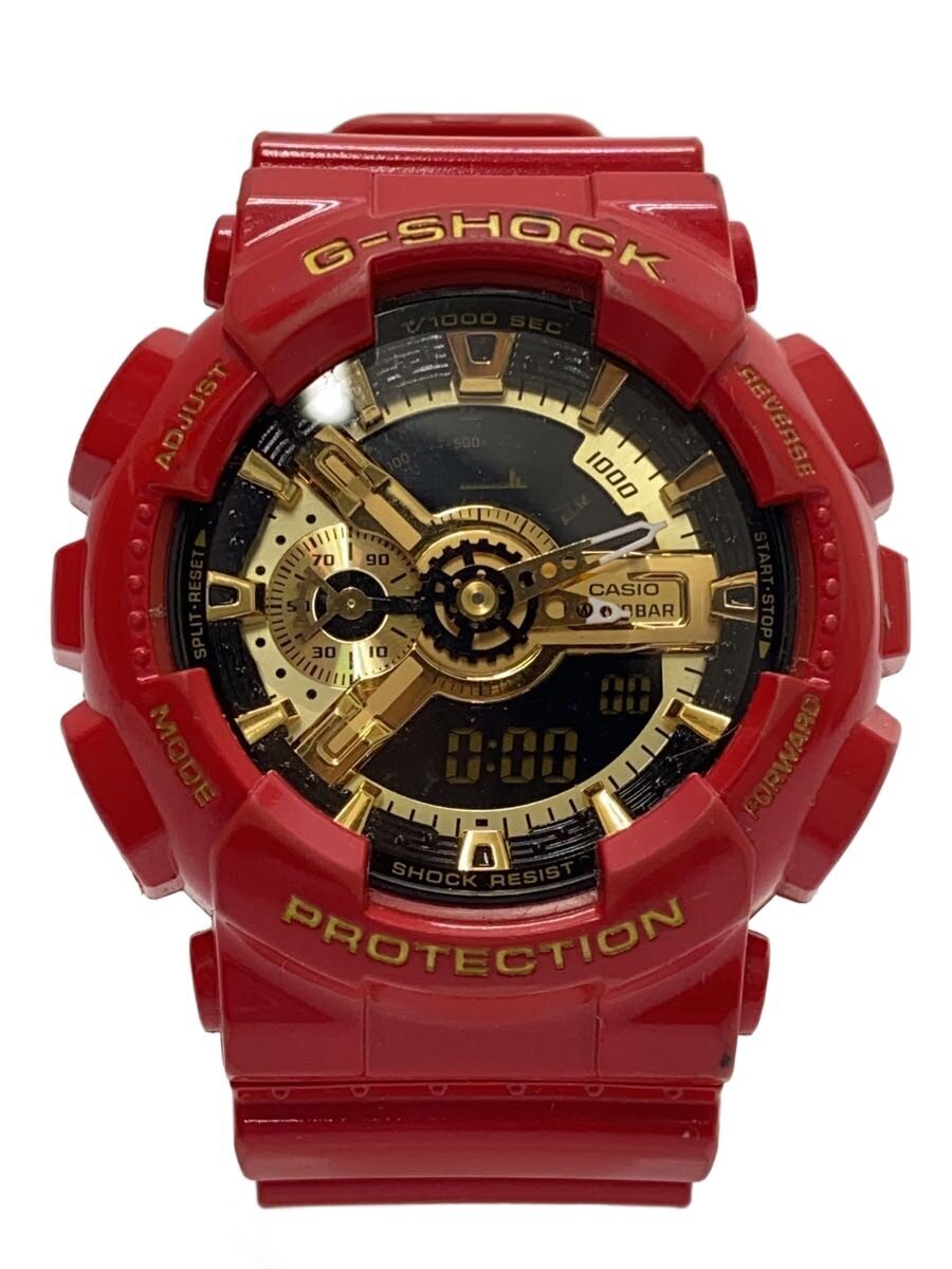 【中古】CASIO◆クォーツ腕時計・G-SHOCK/デジアナ/ラバー/RED【服飾雑貨他】