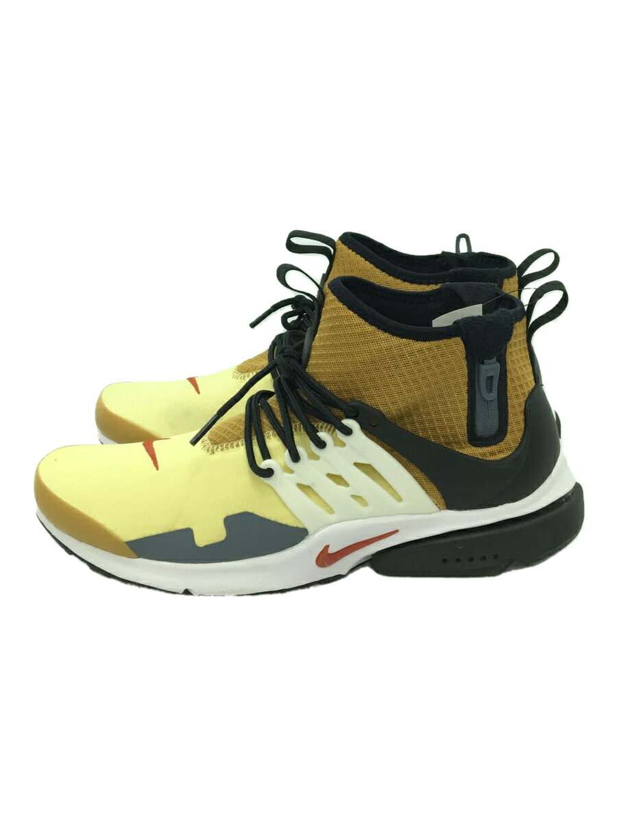 【中古】NIKE◆AIR PRESTO MID UTILITY_エア プレスト ミッド ユーティリティ/28cm/イエロー【シューズ】