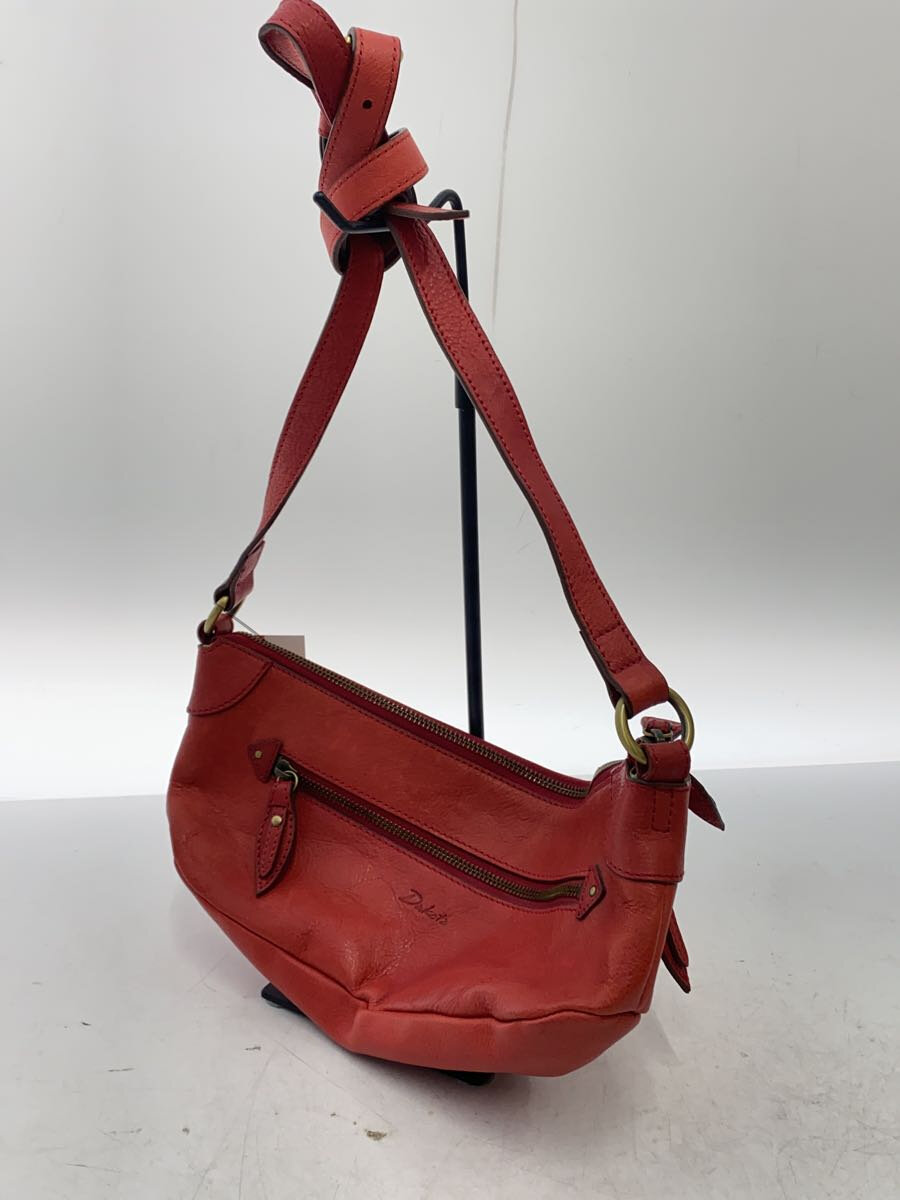 【中古】DAKOTA◆ショルダーバッグ/レザー/RED/無地【バッグ】