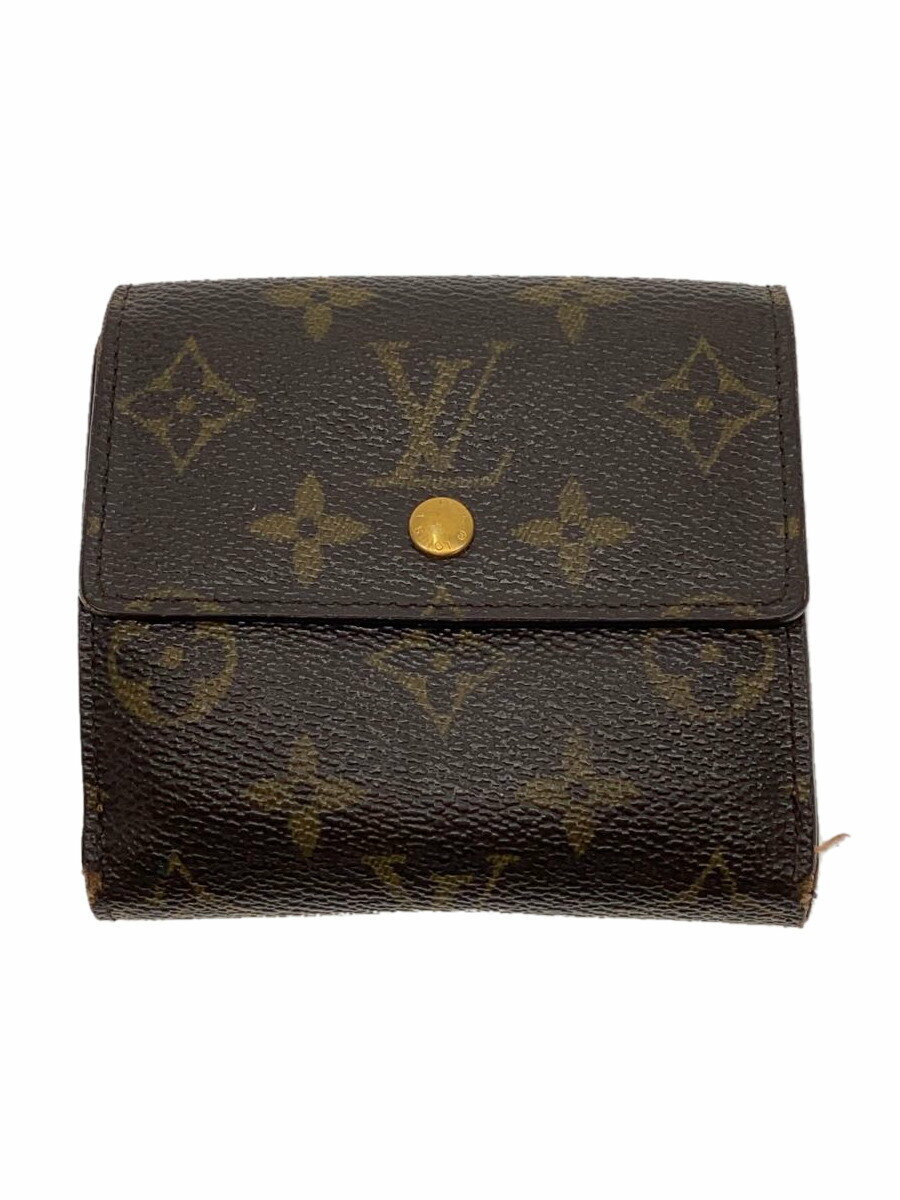【中古】LOUIS VUITTON◆ポルト・モネ・ビエ・カルト・クレディ_モノグラム・キャンバス_BRW/PVC/BRW/レディース【服飾雑貨他】