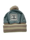 【中古】CHANEL◆ヘッドウェア/FREE/ナイロン/BLU/レディース【服飾雑貨他】