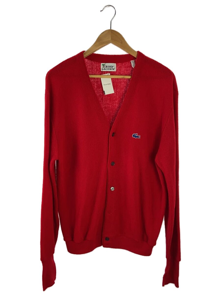 【中古】IZOD◆70s/アクリルカーディガン(薄手)/XL/アクリル/RED【メンズウェア】