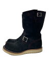 【中古】WESCO◆エンジニアブーツ/UK9/BLK/スウェード【シューズ】