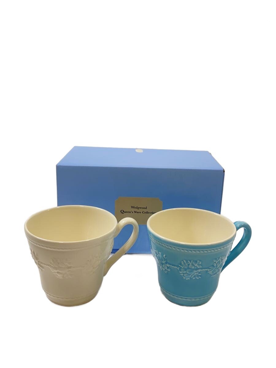 【中古】WEDGWOOD◆グラス/2点セット/マグカップ/2点セット/ブルー/ホワイト/箱有/【キッチン用品】