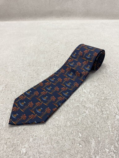 【中古】Salvatore Ferragamo◆ネクタイ/シルク/ネイビー/総柄/メンズ【服飾雑貨他】 【中古】Salvatore Ferragamo◆ネクタイ/シルク/ネイビー/総柄/メンズ【服飾雑貨他】