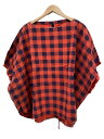 【中古】TAKAHIROMIYASHITA TheSoloist.◆poncho shirt/ポンチョシャツ/Tシャツ/44/コットン/レッド/チェック/sg.0259【メンズウェア】