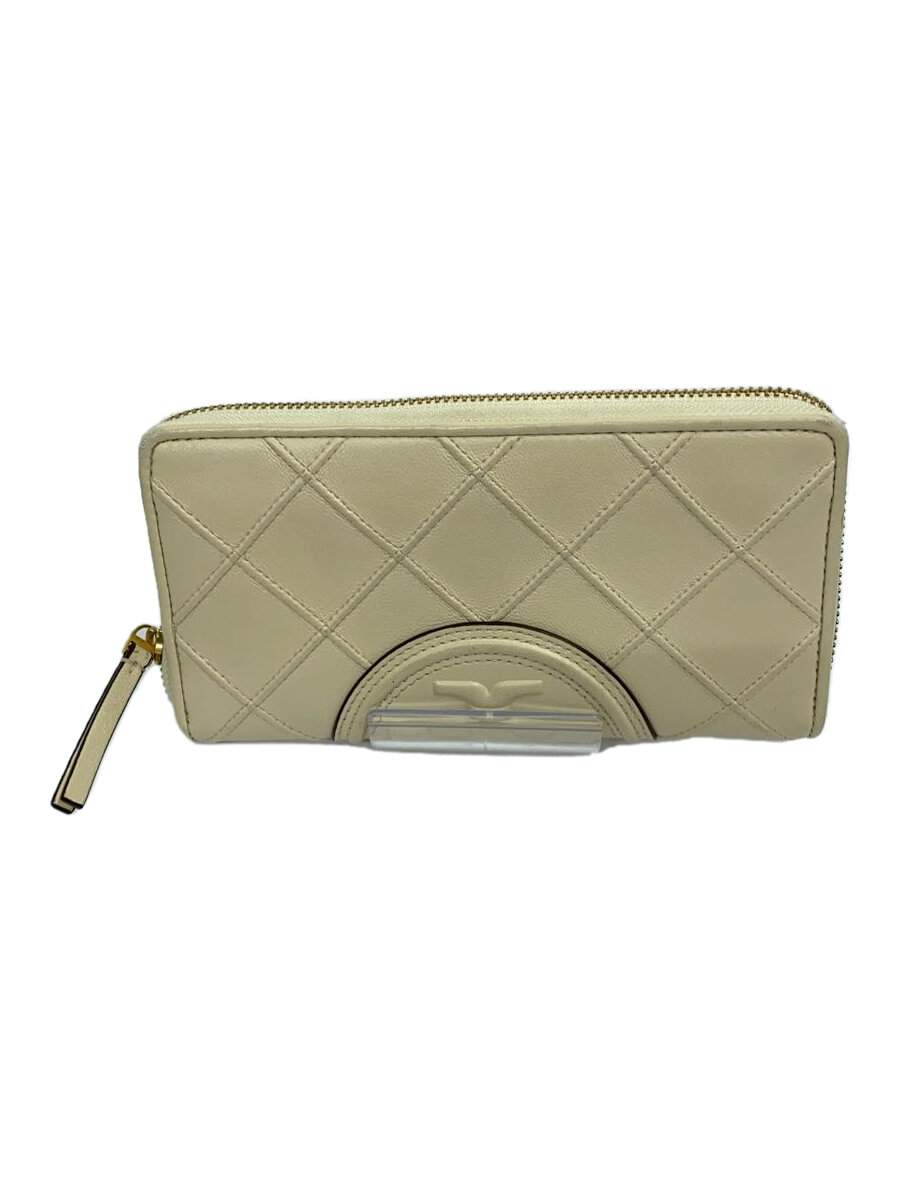 【中古】TORY BURCH◆長財布/レザー/IVO/レディース【服飾雑貨他】
