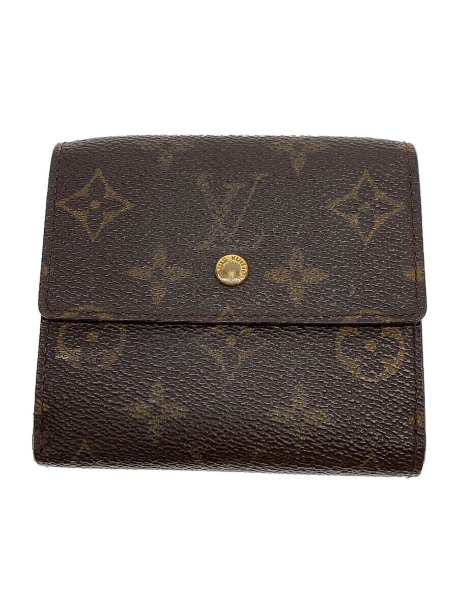 【中古】LOUIS VUITTON◆ポルト・モネ・ビエ・カルト・クレディ_モノグラム・キャンバス_BRW/PVC/BRW/総柄/レディース【服飾雑貨他】