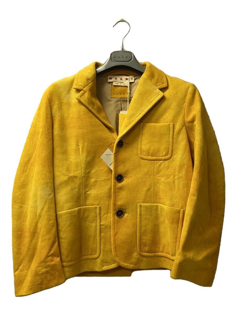 【中古】MARNI◆ラムレザージャケット/22AW/40/羊革/YLW/GIMX0202U0 ULA743【レディースウェア】