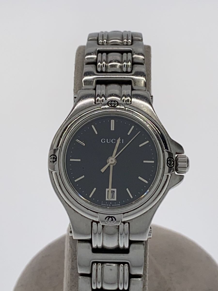 【中古】GUCCI◆クォーツ腕時計/アナログ/--/BLK/SLV//【服飾雑貨他】