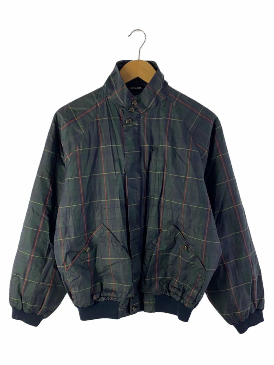 【中古】BARACUTA◆スウィングトップ/ブルゾン/M/コットン/NVY/チェック/BJC-2102【メンズウェア】
