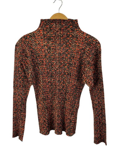 【中古】PLEATS PLEASE ISSEY MIYAKE◆長袖ブラウス/3/ポリエステル/マルチカラー/総柄/PP74-JK704【レディースウェア】 【中古】PLEATS PLEASE ISSEY MIYAKE◆長袖ブラウス/3/ポリエステル/マルチカラー/総柄/PP74-JK704【レディースウェア】