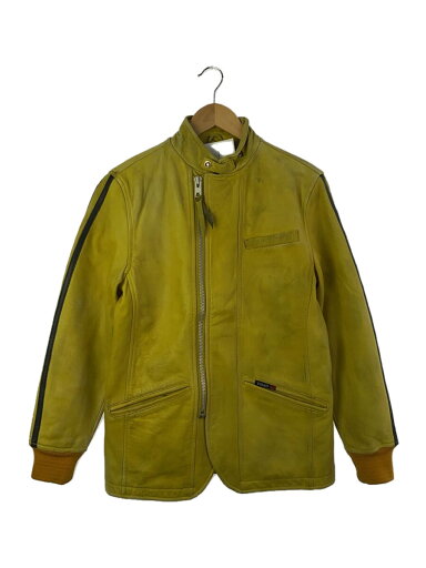 【中古】Schott◆シングルライダースジャケット/M/牛革/YLW/無地/3151002【メンズウェア】 【中古】Schott◆シングルライダースジャケット/M/牛革/YLW/無地/3151002【メンズウェア】