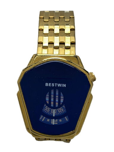 【中古】BESTWIN/クォーツ腕時計/アナログ/ステンレス/BLK/GLD/6615M【服飾雑貨他】 【中古】BESTWIN/クォーツ腕時計/アナログ/ステンレス/BLK/GLD/6615M【服飾雑貨他】