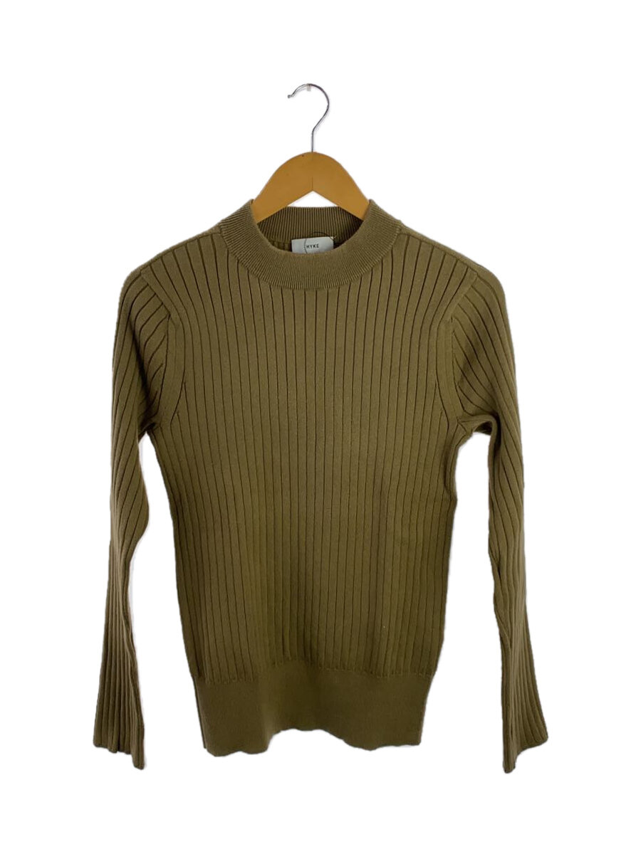 【中古】HYKE◆ニット・セーター(薄手)/1/コットン/KHK【レディースウェア】