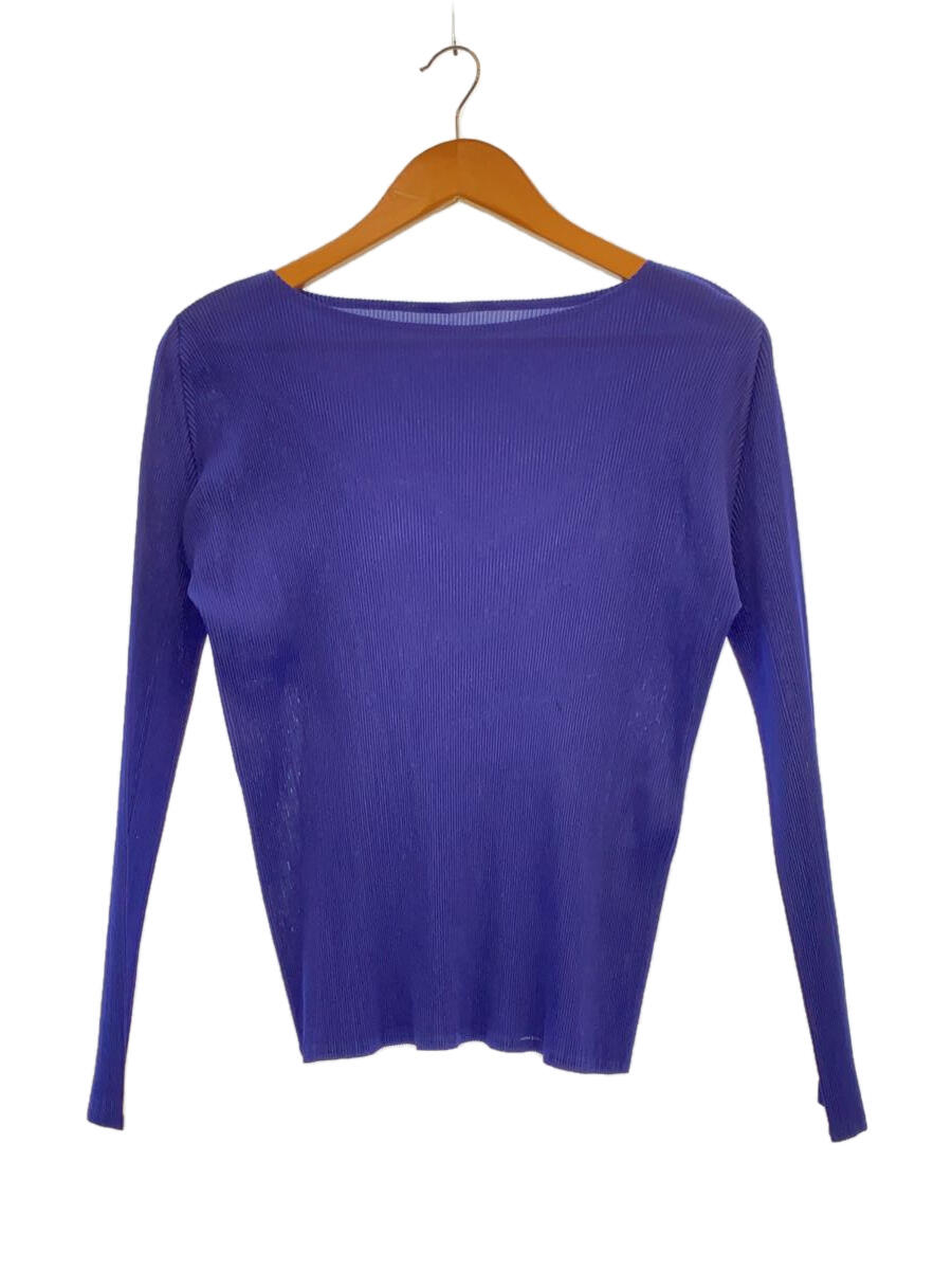 【中古】PLEATS PLEASE ISSEY MIYAKE◆カットソー/3/ポリエステル/BLU/無地/PP11-FK793【メンズウェア】