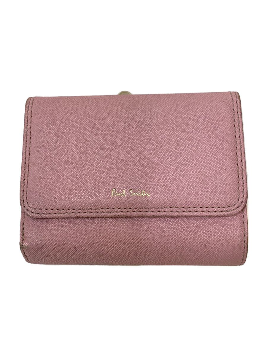 【中古】Paul Smith◆2つ折り財布/レザー/PNK/レディース【服飾雑貨他】