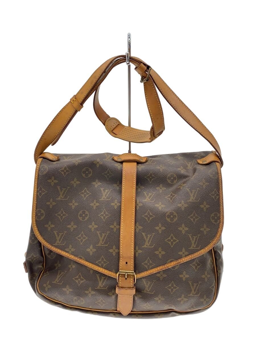 LOUIS VUITTON - 【中古】LOUIS VUITTON◆1)ソミュール35_モノグラム・キャンバス/レザー/BRW/総柄【バッグ】