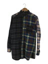 【中古】LOEWE◆Eln Patchwork Check Overshirt/S/コットン/チェック/H2299920SU【メンズウェア】