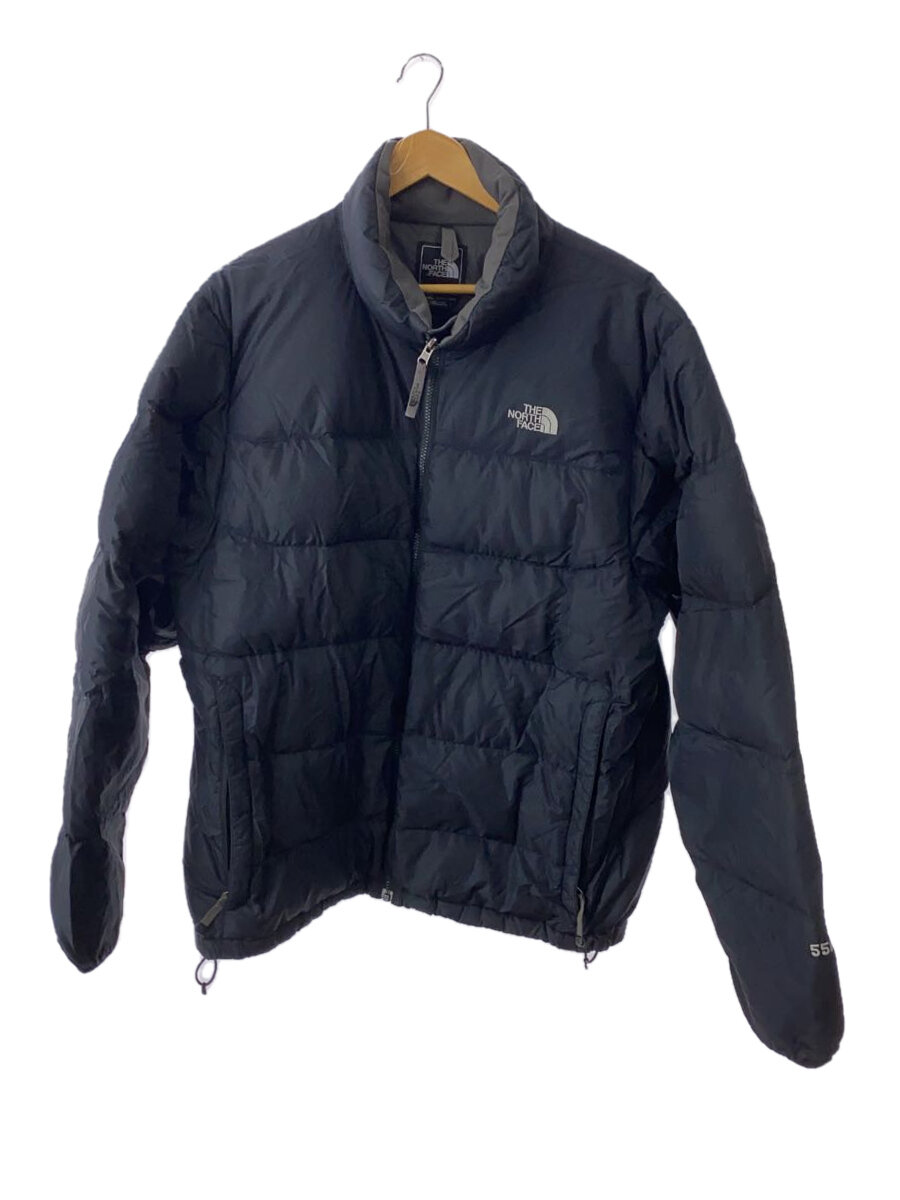 【中古】THE NORTH FACE◆ダウンジャケット/XL/ポリエステル/BLK/無地【メンズウェア】