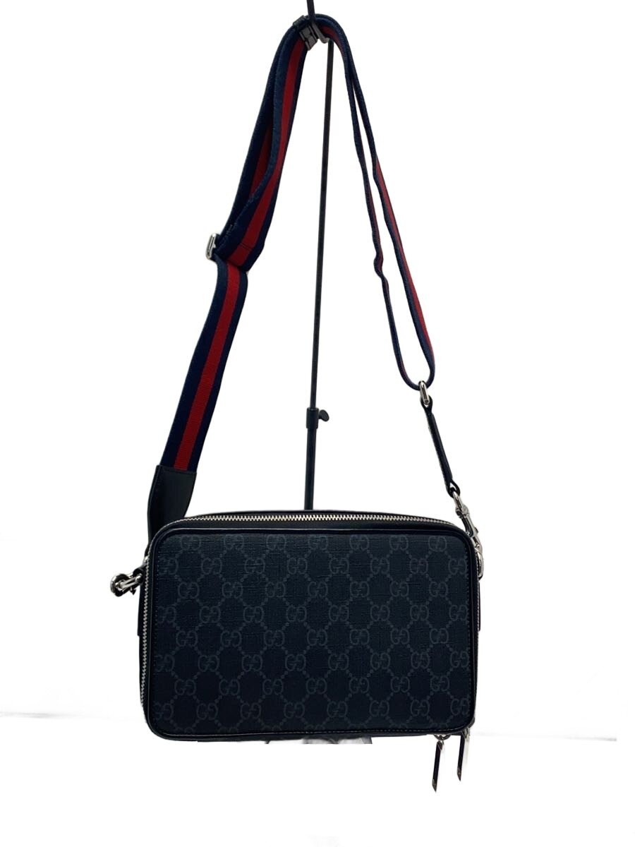 GUCCI - 【中古】GUCCI◆GGスプリーム/ショルダーバッグ/レザー/BLK/総柄【バッグ】