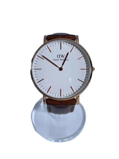 【中古】Daniel Wellington◆クォーツ腕時計/アナログ/レザー/WHT/BRW【服飾雑貨他】 【中古】Daniel Wellington◆クォーツ腕時計/アナログ/レザー/WHT/BRW【服飾雑貨他】