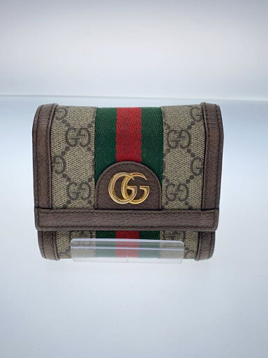 【中古】GUCCI◆3ツ折サイフ_GGスプリーム/PVC/BEG/総柄/レディース【服飾雑貨他】 【中古】GUCCI◆3ツ折サイフ_GGスプリーム/PVC/BEG/総柄/レディース【服飾雑貨他】