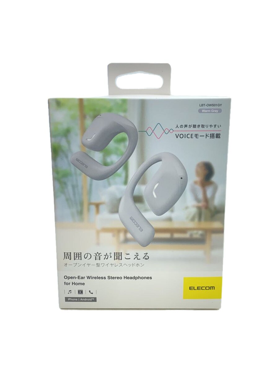 【中古】ELECOM◆オープンイヤー型ワイヤレスヘッドホン/グレー/LBT-OWS01GY【家電...