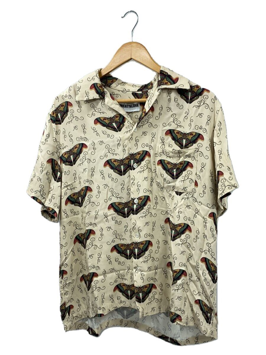 【中古】neat aloha/半袖シャツ/M/レーヨン/BEG/総柄【メンズウェア】