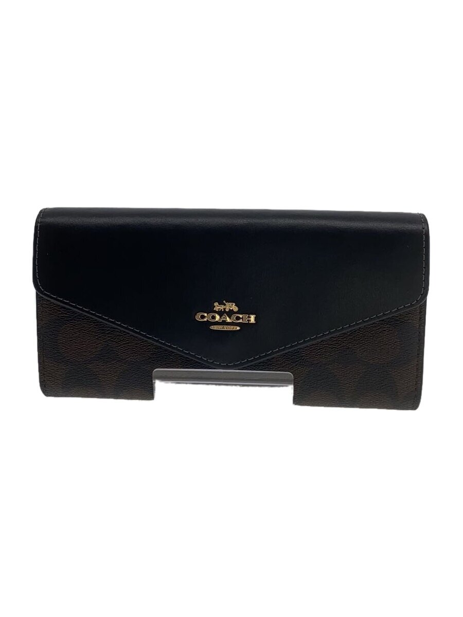 【中古】COACH◆長財布/レザー/BLK/総柄/レディース/CU161【服飾雑貨他】