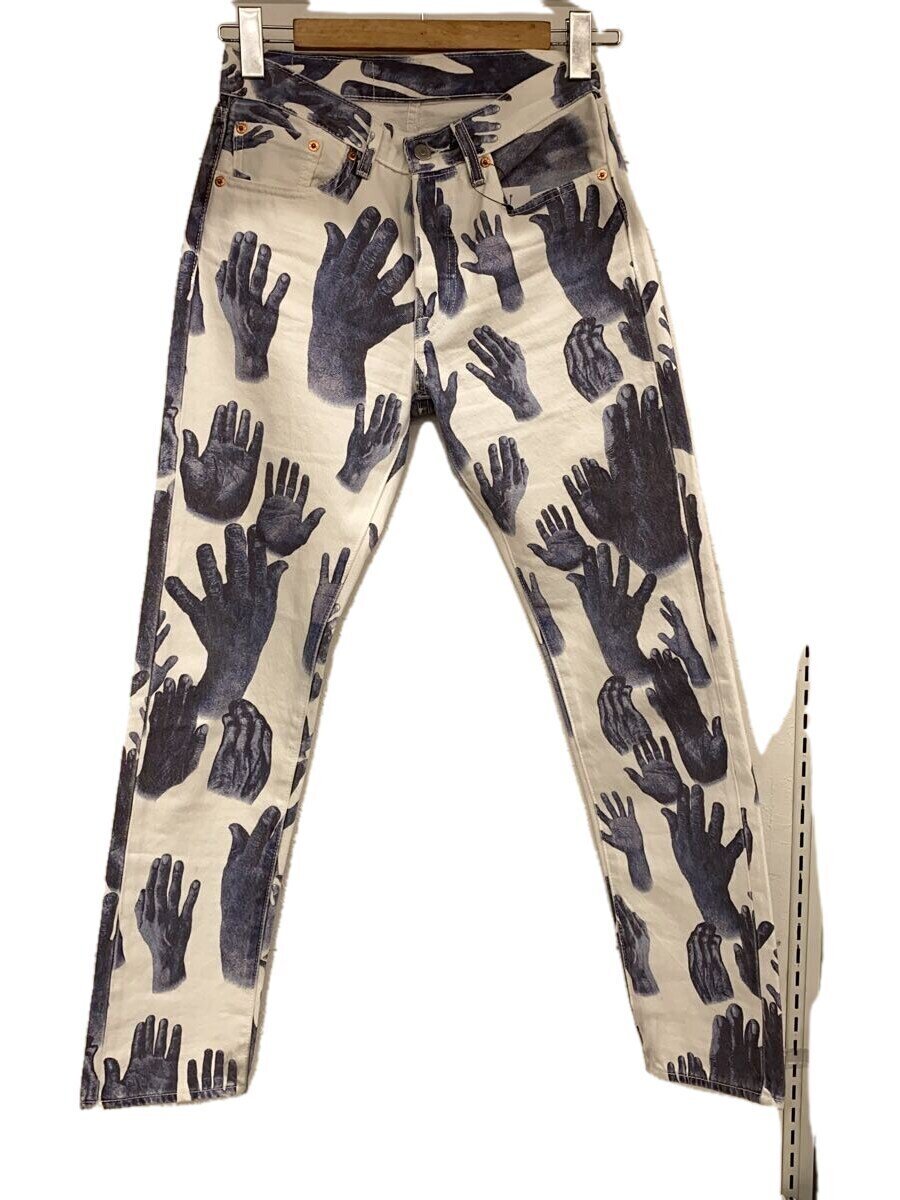 【中古】DENIM TEARS◆hands jeans/デニム/28/コットン/ホワイト/総柄//【メンズウェア】