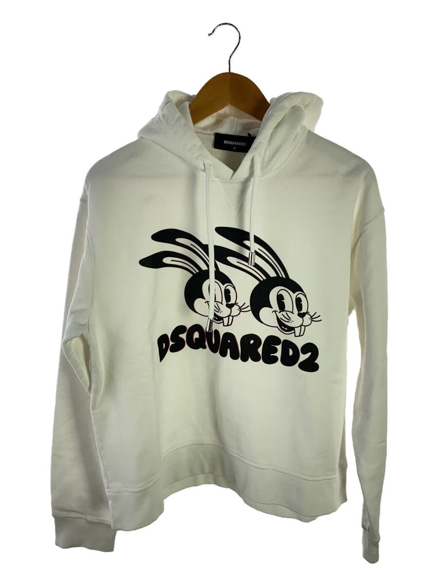 【中古】DSQUARED2◆パーカー/M/コットン/WHT/S75GU0470【レディースウェア】