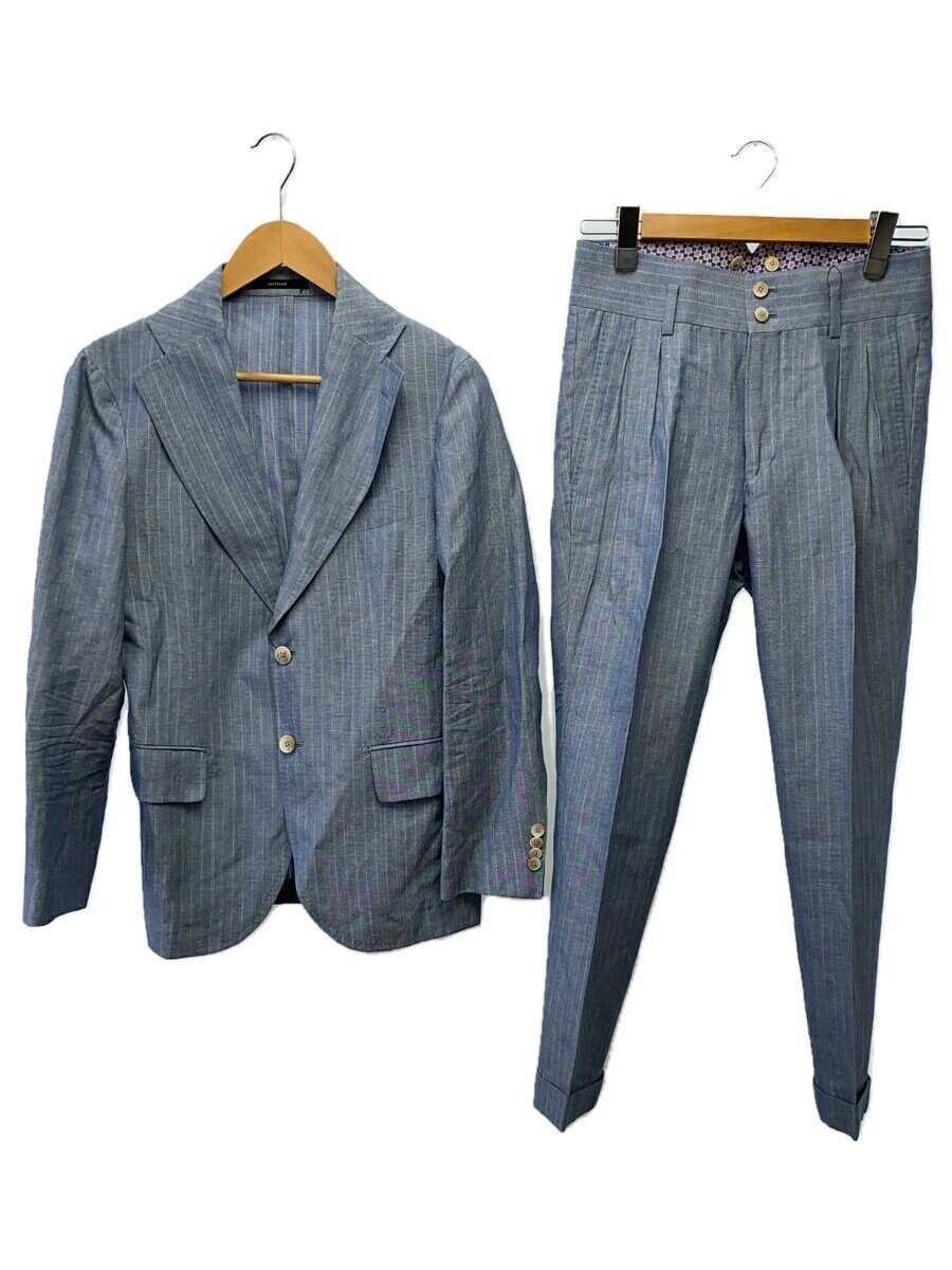 【中古】ARTISAN◆セットアップ/S/リネン/BLU/ストライプ【メンズウェア】