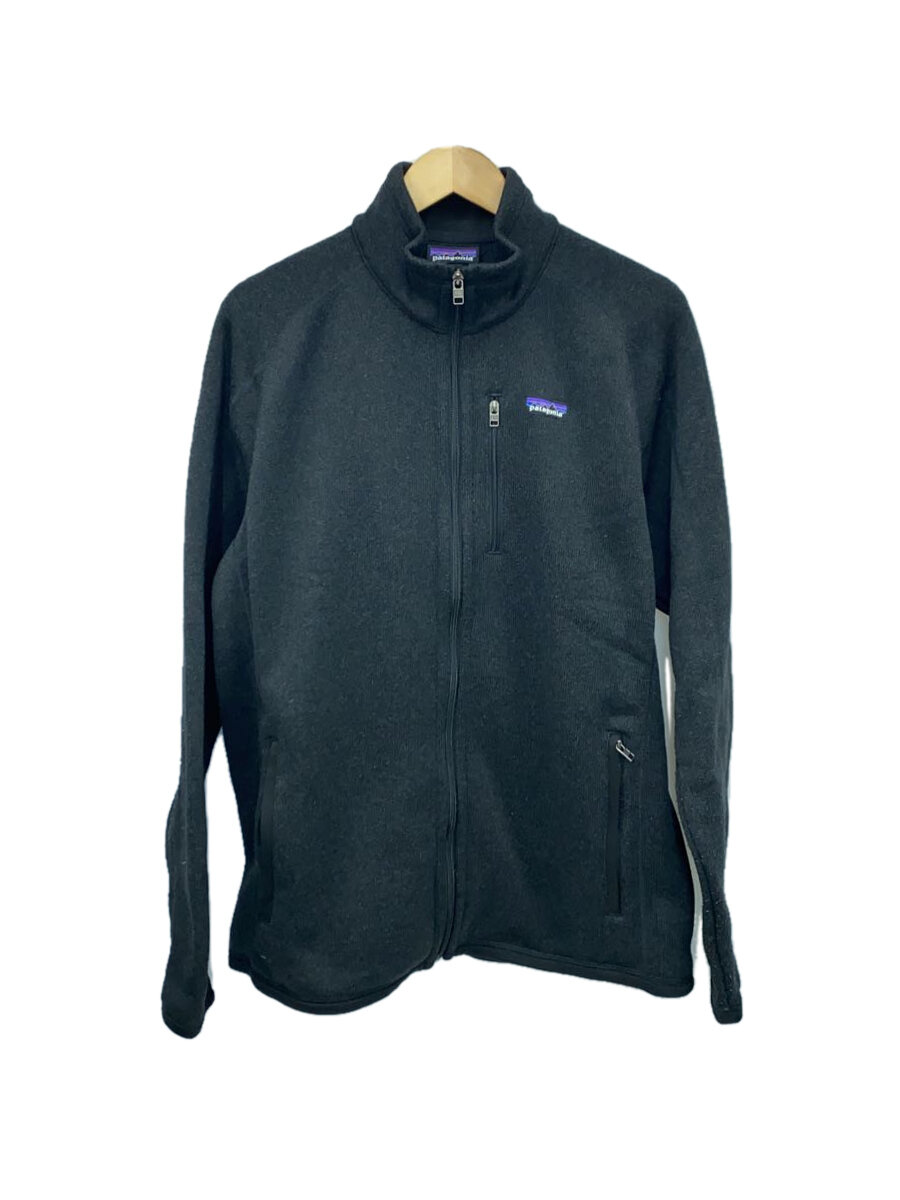 【中古】patagonia◆フリースジャケット/L/ウール/BLK/無地【メンズウェア】