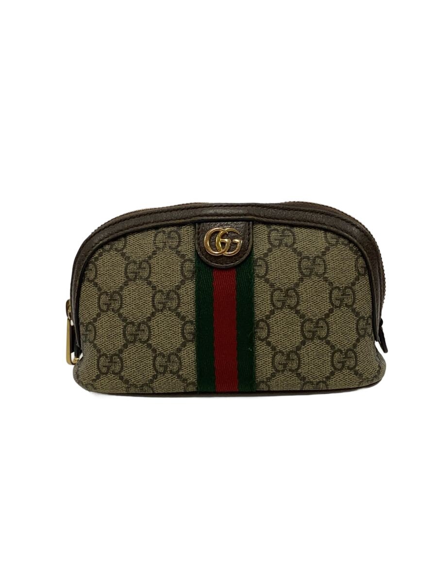 【中古】GUCCI◆ポーチ_オフィディア_GGスプリーム/PVC/BEG/総柄【バッグ】