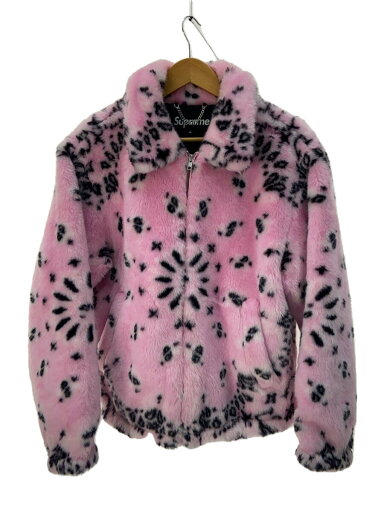 【中古】Supreme◆21ss/Bandana Faux×Fur Bomber Jacket/M/ポリエステル/PNK/レオパード【メンズウェア】