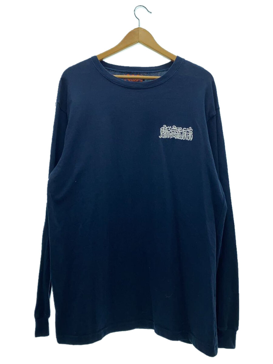 【中古】BUDSPOOL◆長袖Tシャツ/L/コットン/NVY/舐達磨/刺繍【メンズウェア】