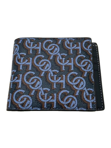 【中古】COACH◆2つ折り財布/レザー/ブルー/総柄/メンズ【服飾雑貨他】 【中古】COACH◆2つ折り財布/レザー/ブルー/総柄/メンズ【服飾雑貨他】