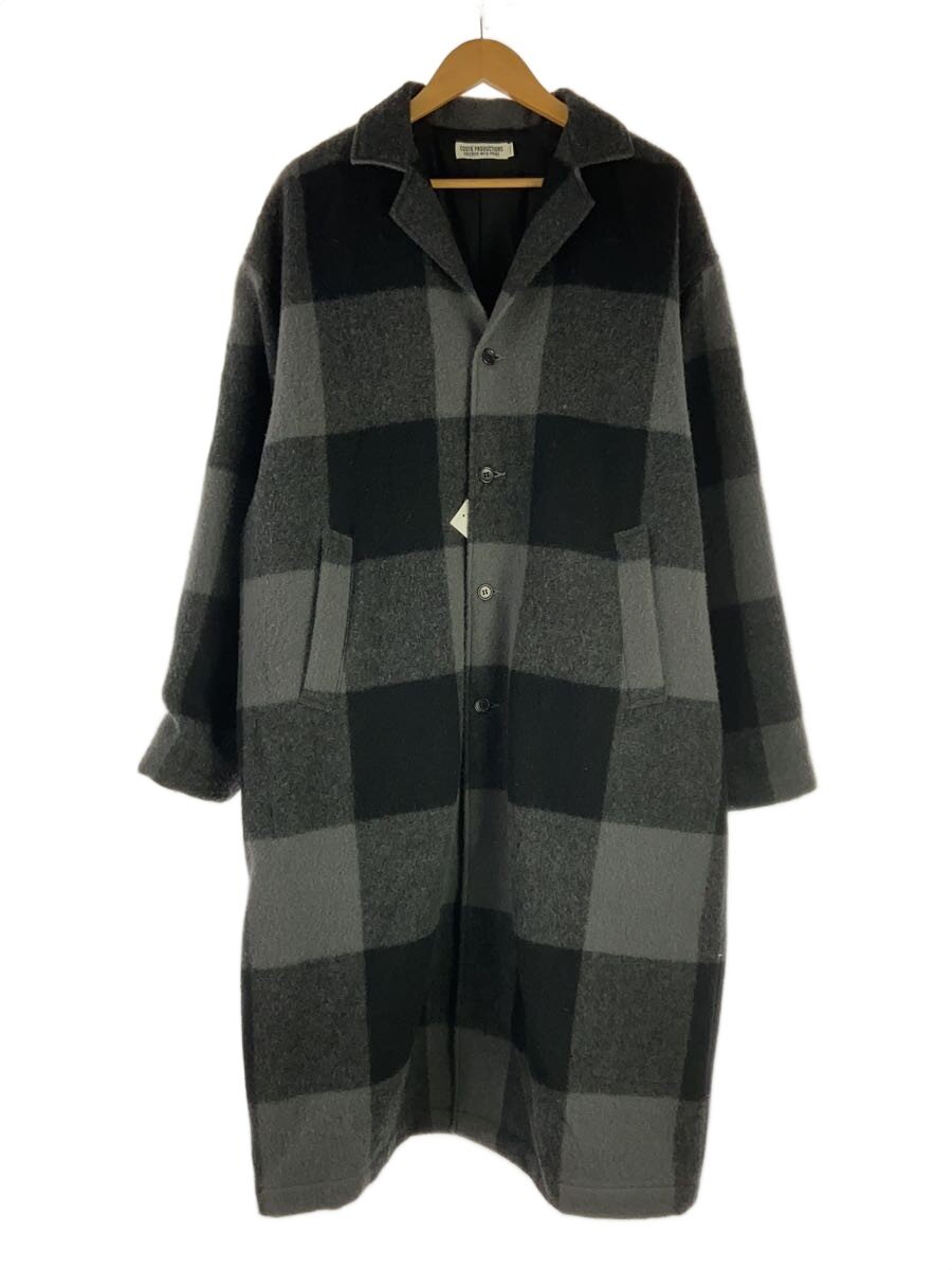 COOTIE◆トレンチコート/L/ウール/GRY/チェック/CTE-19A212/Napping Buffalo Check Shop
