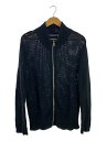 【中古】UNITED TOKYO◆スクエアメッシュドライバーズニット/カーディガン(薄手)/1/コットン/BLK/134231001【メンズウェア】