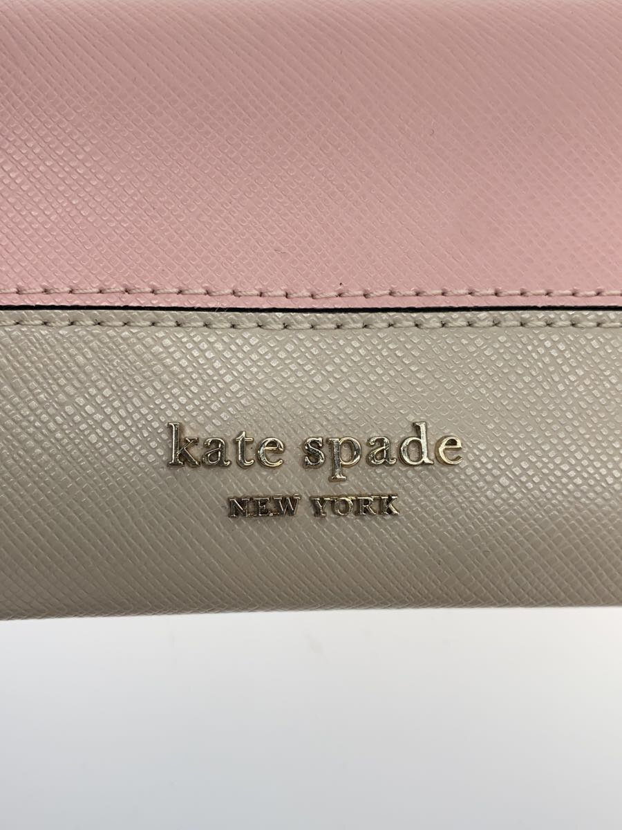 【中古】kate spade new york◆2つ折り財布/レザー/PNK/レディース【服飾雑貨他】