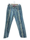 【中古】Supreme◆ボトム/32/デニム/インディゴ/総柄//【メンズウェア】