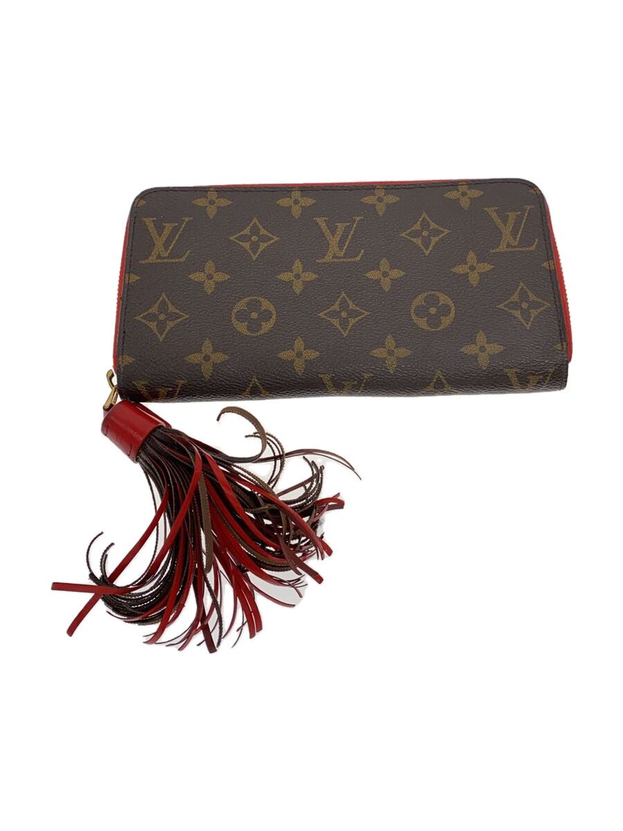 【中古】LOUIS VUITTON◆ジッピーウォレット/モノグラム/タッセル/コクリコ/ラウンドファスナー/長財布/ブラウン/M62402【服飾雑貨他】