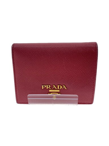 【中古】PRADA◆2つ折り財布/レザー/RED/無地/レディース/1MV204【服飾雑貨他】 【中古】PRADA◆2つ折り財布/レザー/RED/無地/レディース/1MV204【服飾雑貨他】