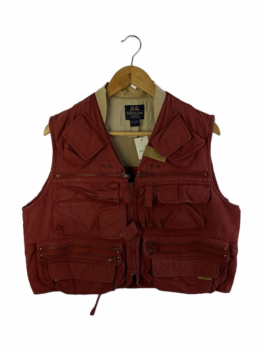 【中古】Willis&Geiger◆90s/ベスト/S/コットン/RED【メンズウェア】