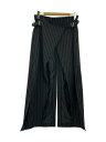 【中古】SHIKITARI◆STRIPE WRAP SKIRT/ボトム/ポリエステル/BLK/ストライプ/SHIKITARI2024-02【レディースウェア】