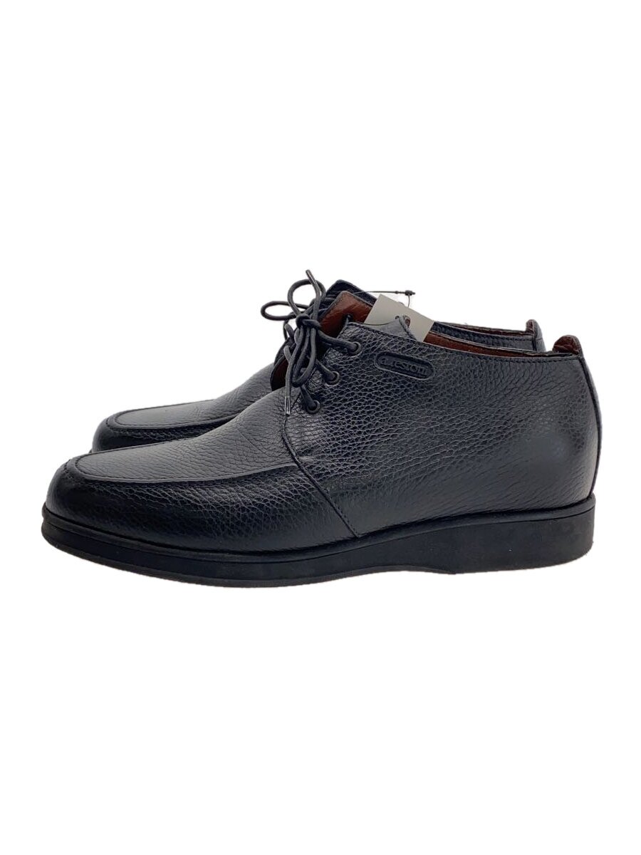 【中古】a.testoni◆チャッカブーツ/UK7.5/BLK/レザー【シューズ】